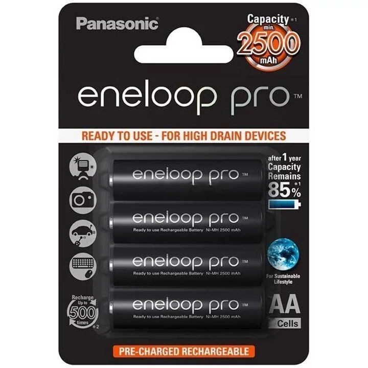 باتری قلمی 4تایی شارژی Panasonic Eneloop Pro BK-3HDE 2BE