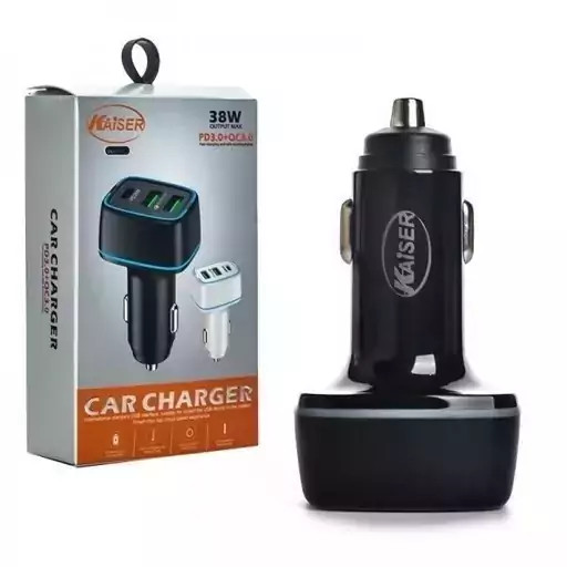 شارژر فندکی کایزر 38 وات 3 پورت